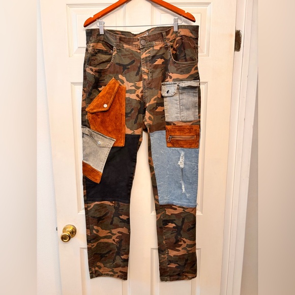 Taker: Men's Camouflage Patchwork Pants - Picture 2 of 5